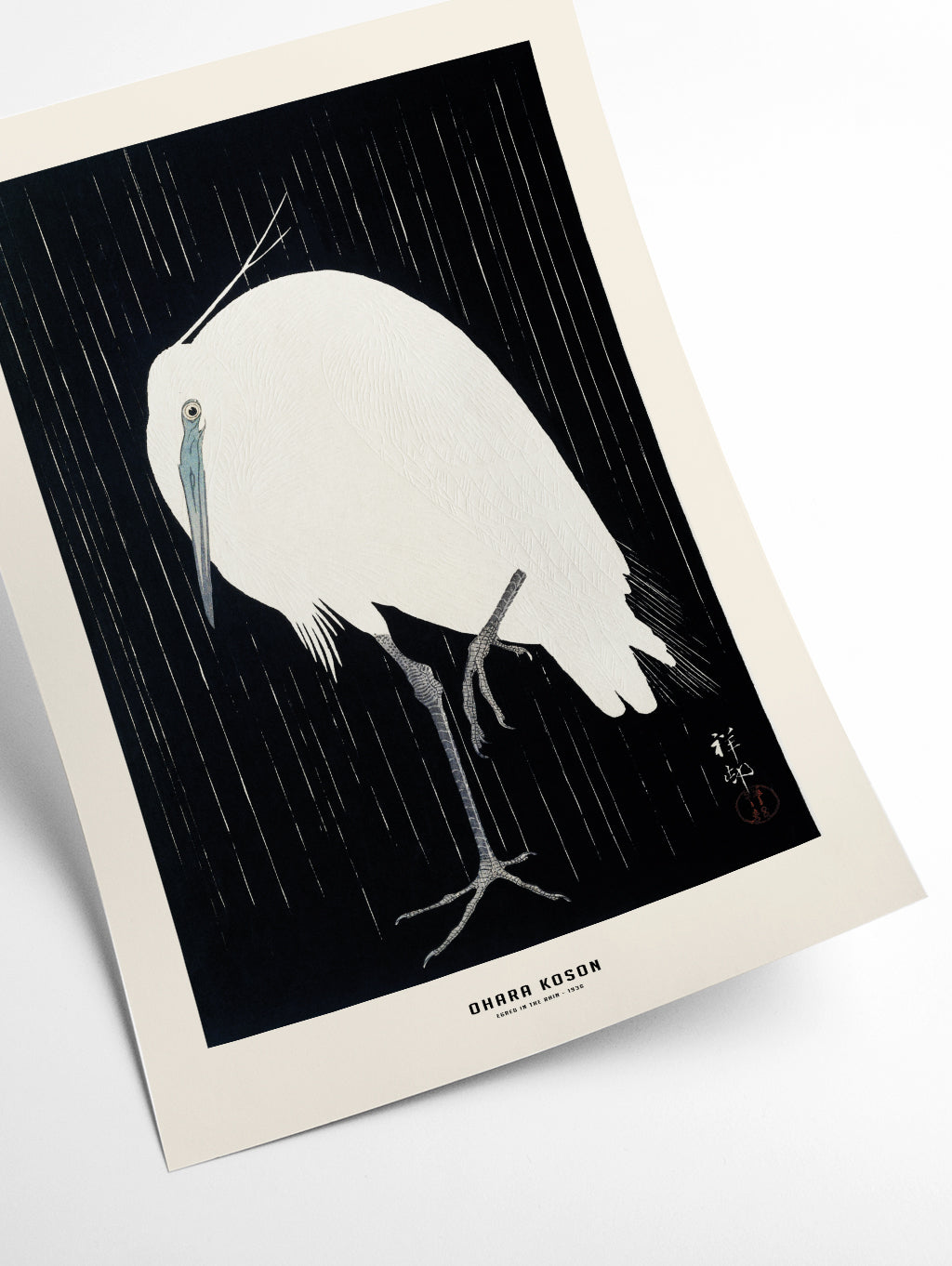 Ohara Koson - Egret in the rain
