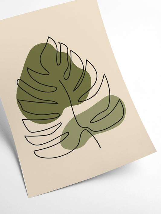 Abstract one line leaf drawing II