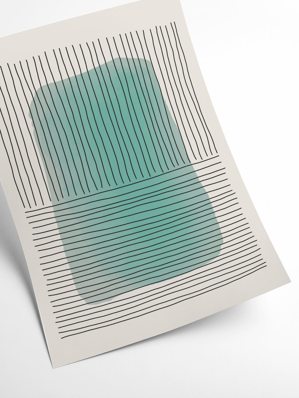 Pale Green Minimal Shapes Series #1