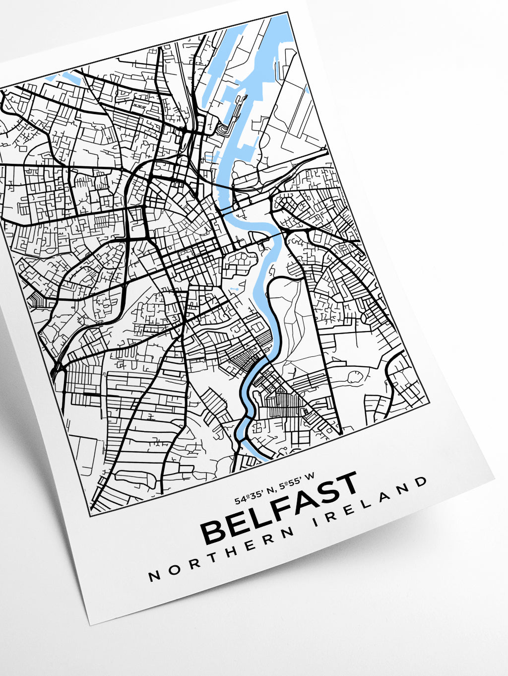 Map of Belfast Northern Ireland
