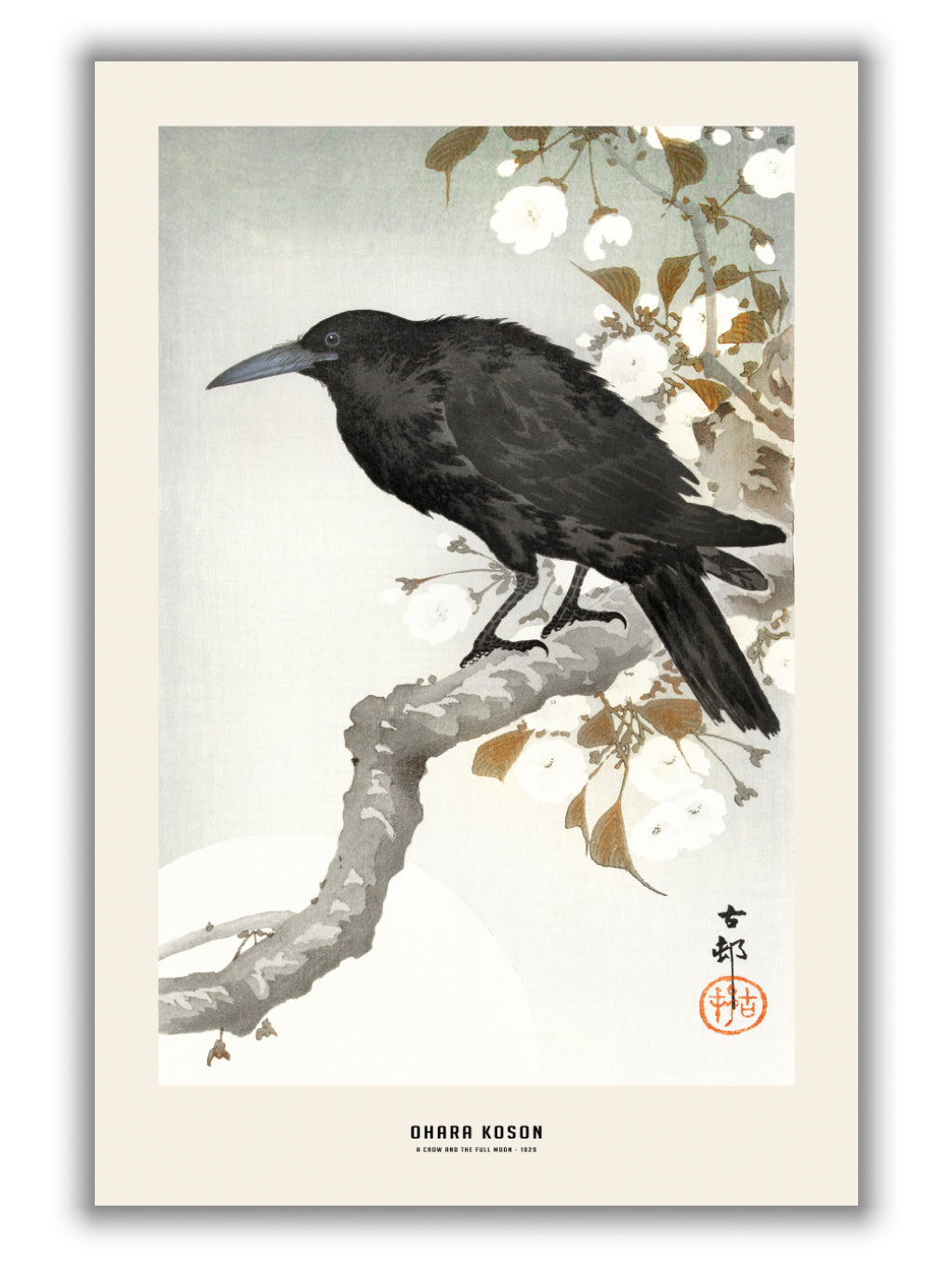Ohara Koson - A crow and the full moon