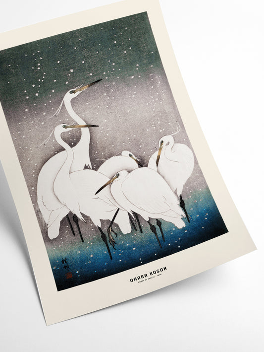 Ohara Koson - Group of egrets