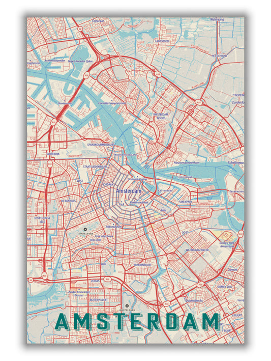 Retro map - Amsterdam