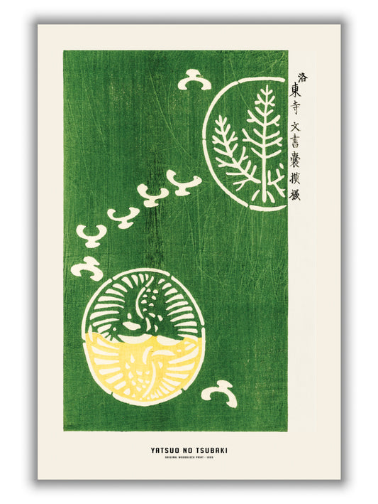 Yatsuo no tsubaki - original woodblock print III