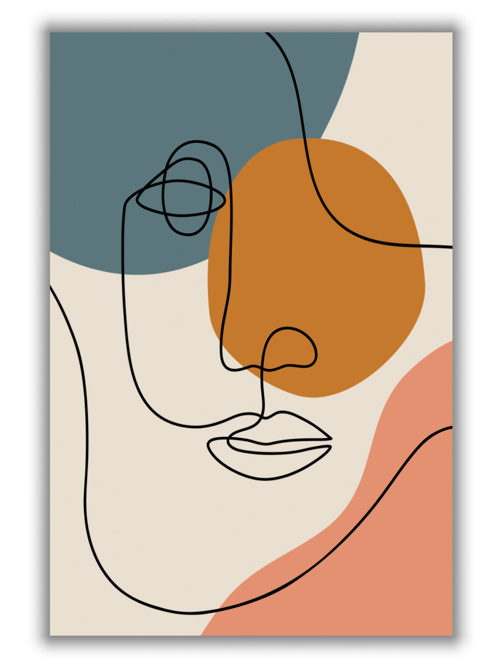 Abstract Face Line Drawing