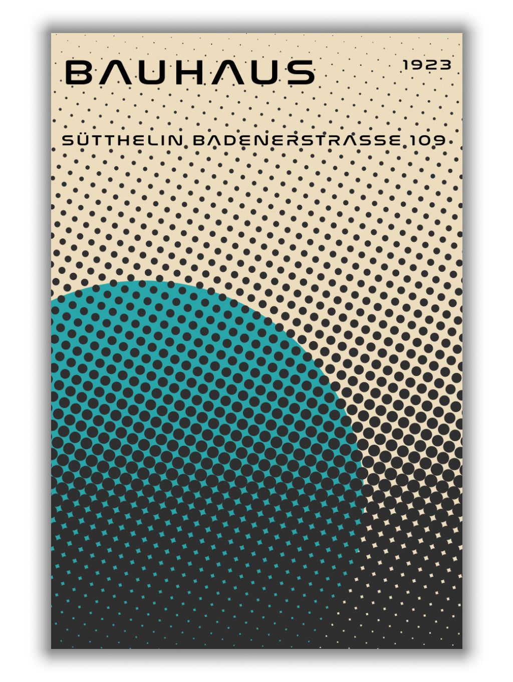 bauhaus geometric teal vibe