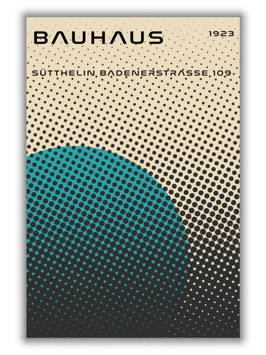 bauhaus geometric teal vibe