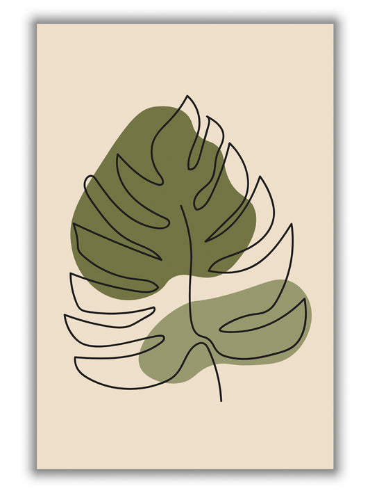 Abstract one line leaf drawing II