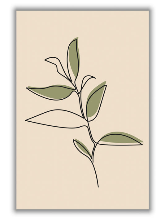 Abstract one line leaf drawing I