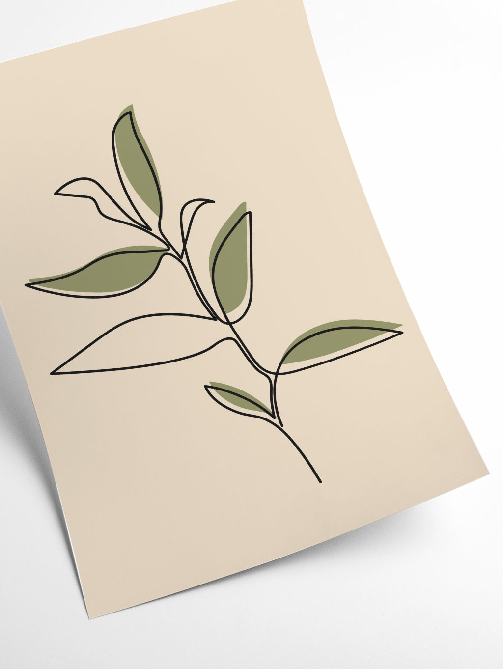Abstract one line leaf drawing I