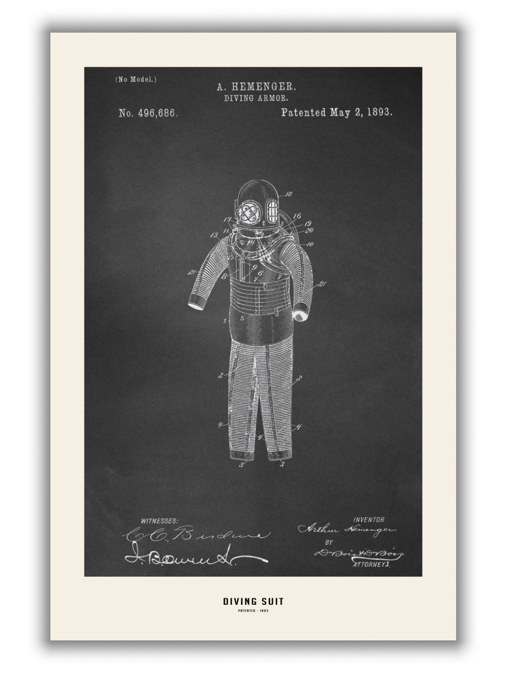 Diving suit - Patented 1893