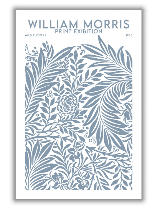 william morris print exibition white