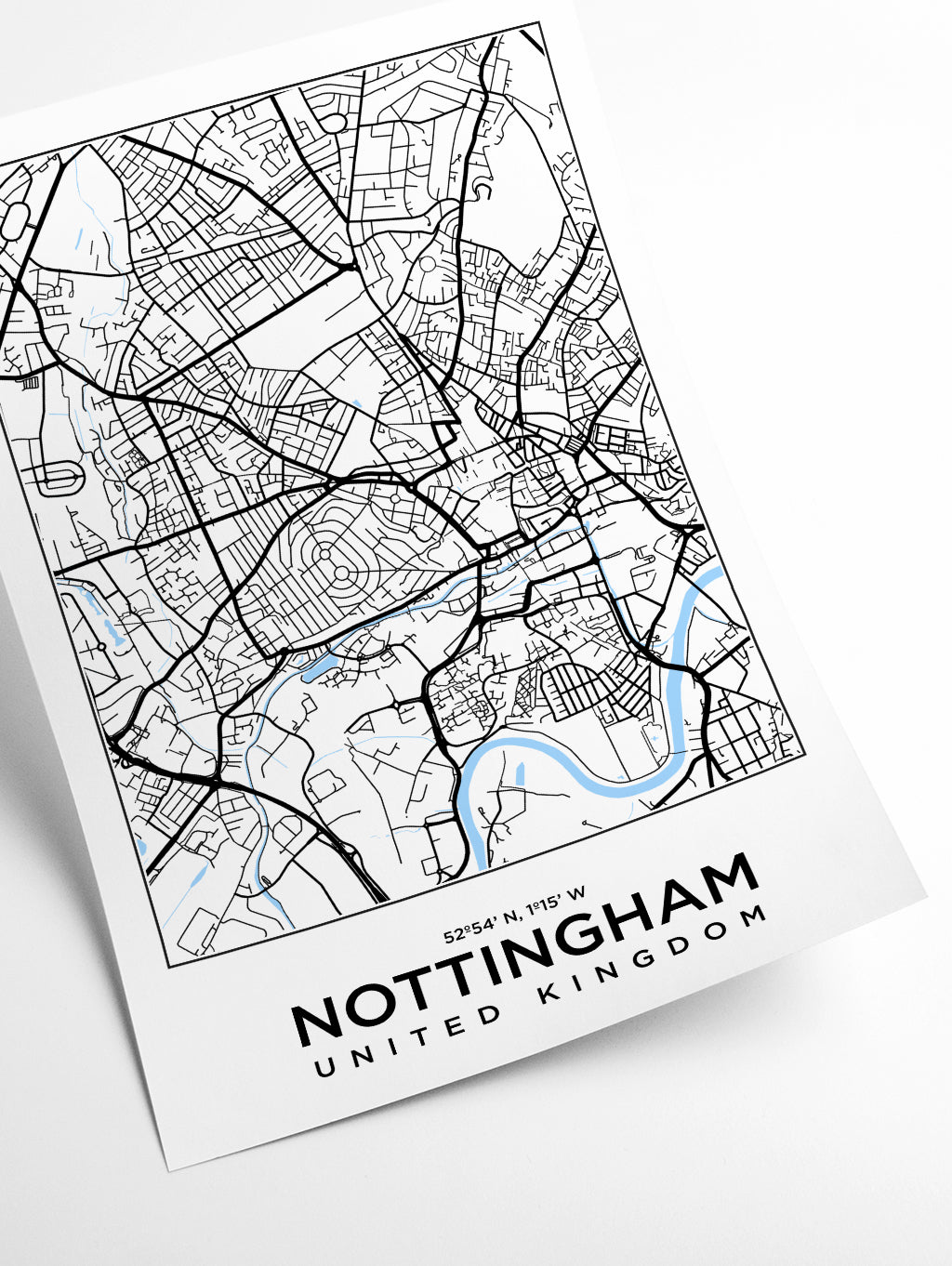 Map of Nottingham United Kingdom