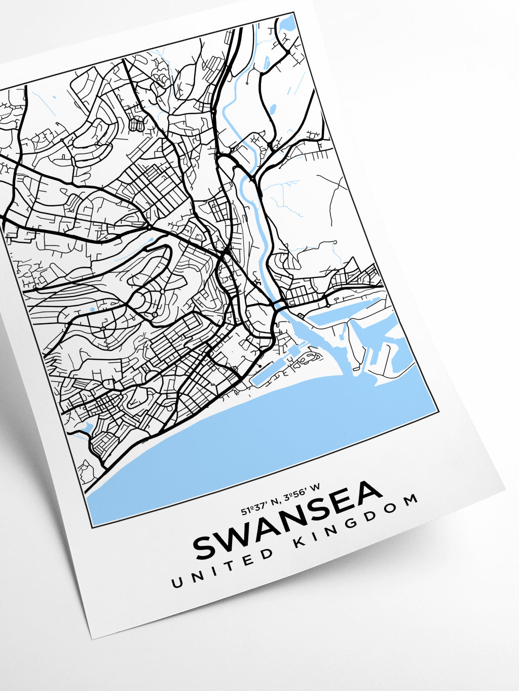 Map of Swansea United Kingdom