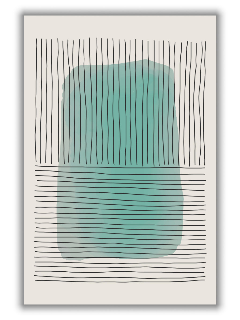 Pale Green Minimal Shapes Series #1