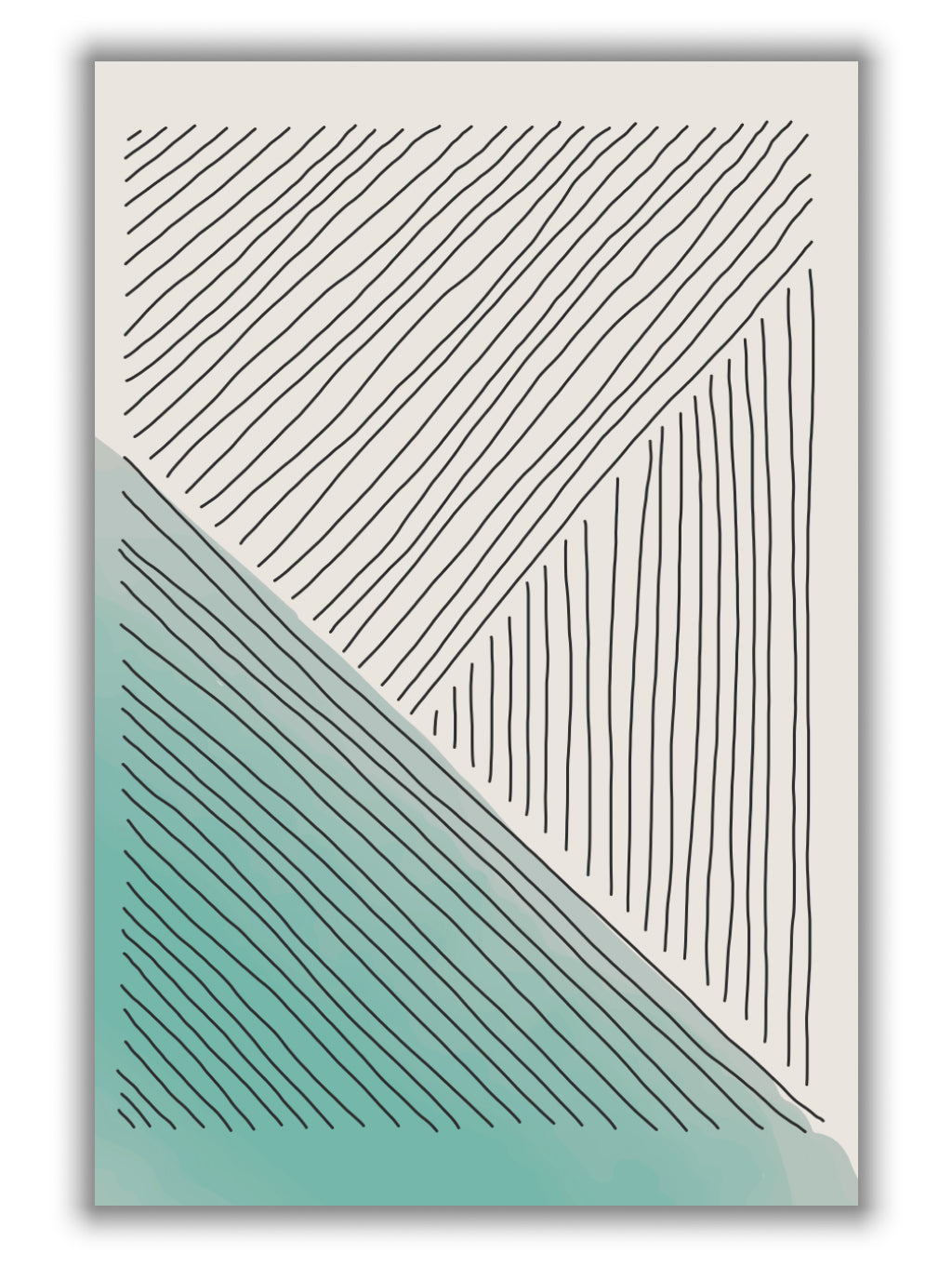 Pale Green Minimal Shapes Series #2