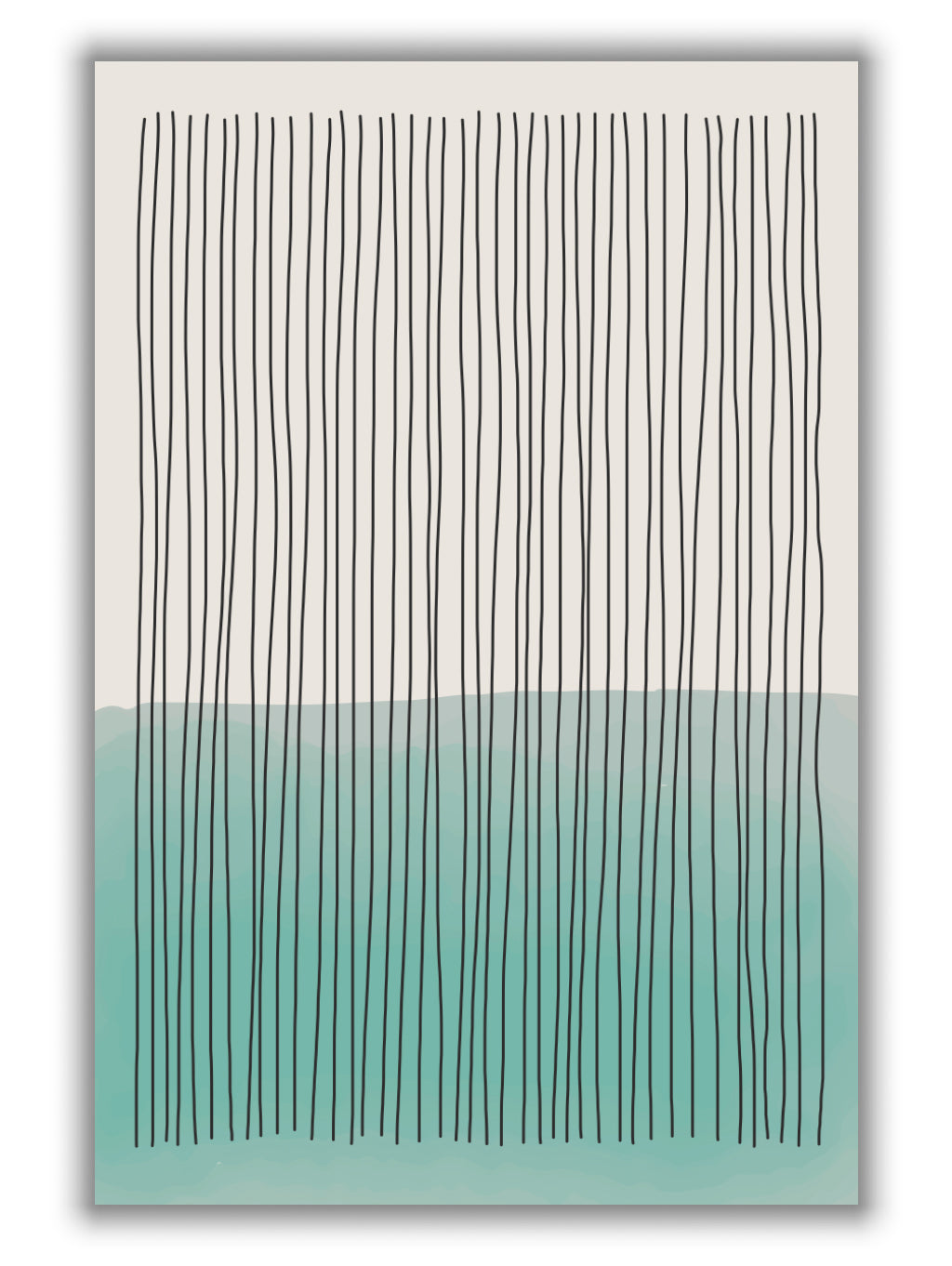 Pale Green Minimal Shapes Series #3
