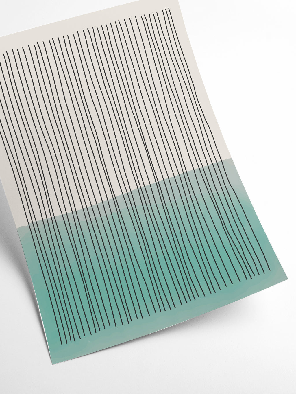 Pale Green Minimal Shapes Series #3
