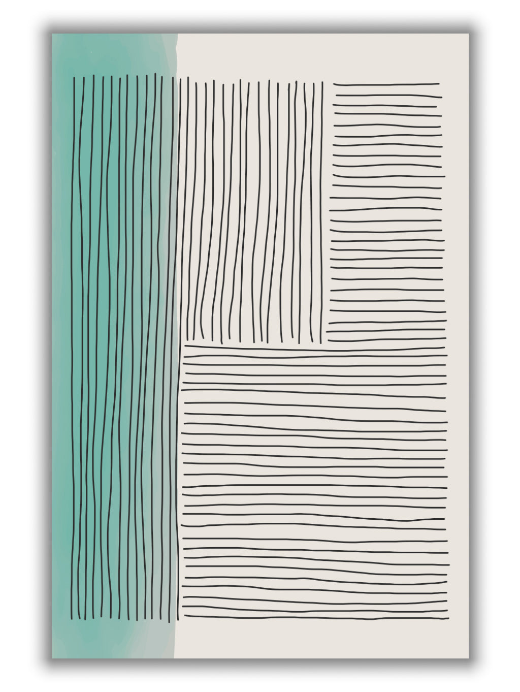 Pale Green Minimal Shapes Series #4