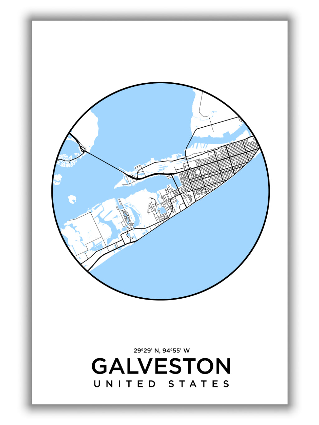 Map of Galveston