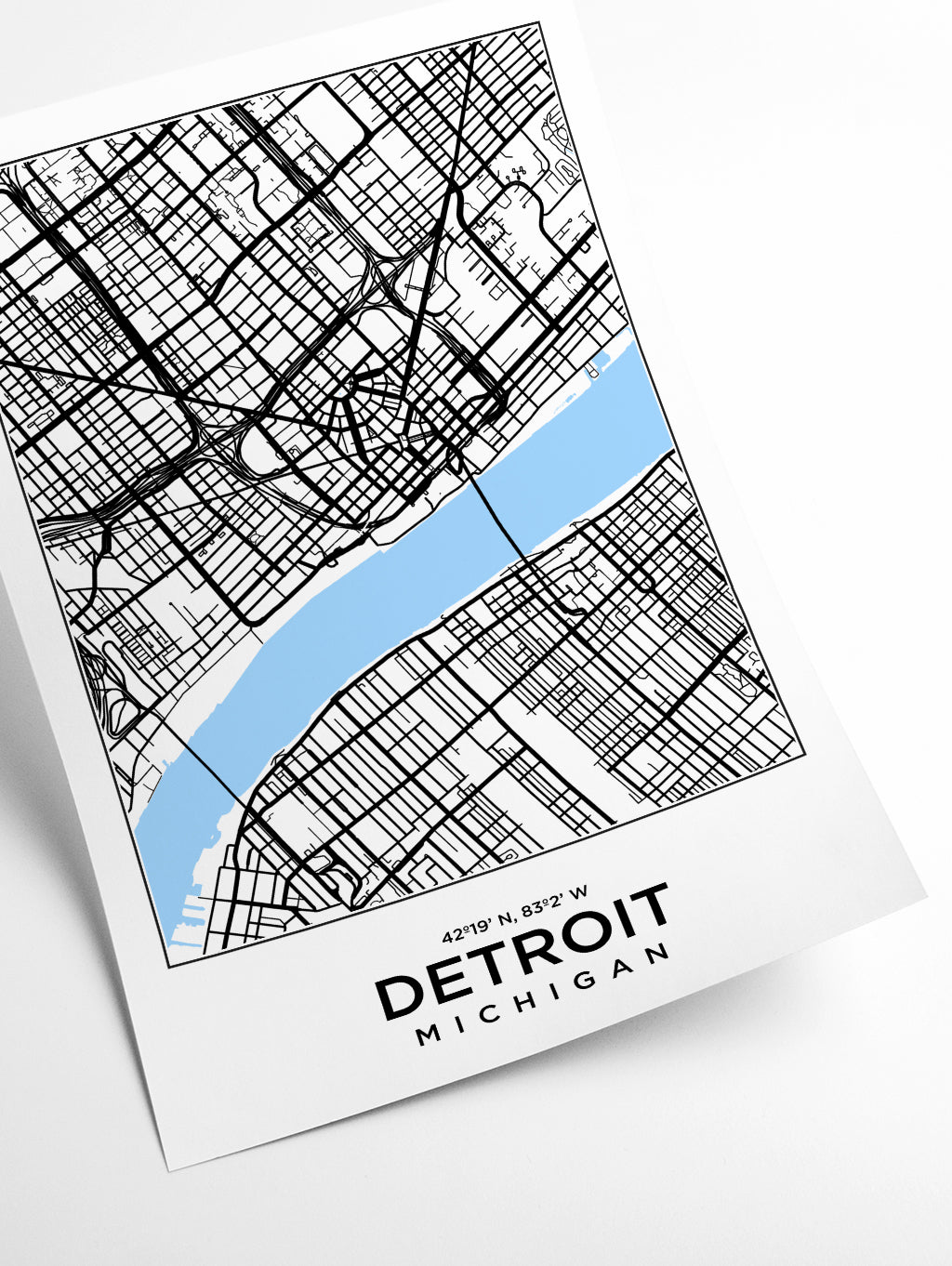 Map of Detroit Michigan