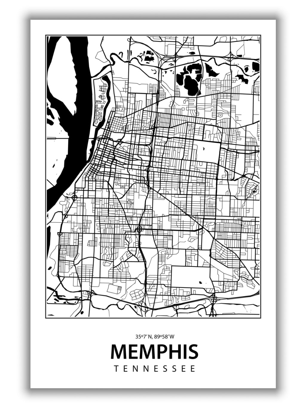 Map of Memphis Tennessee