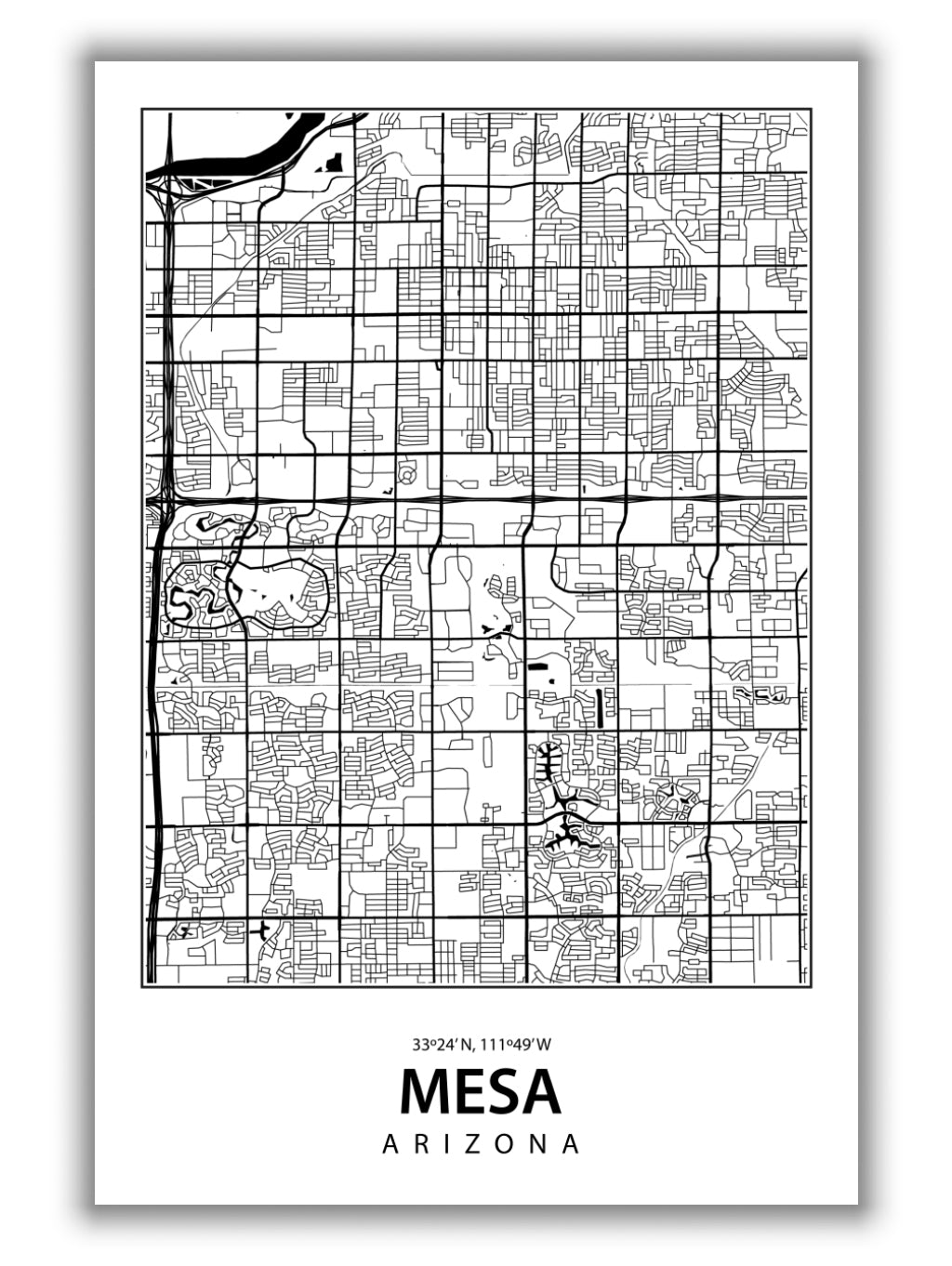 Map of Mesa Arizona