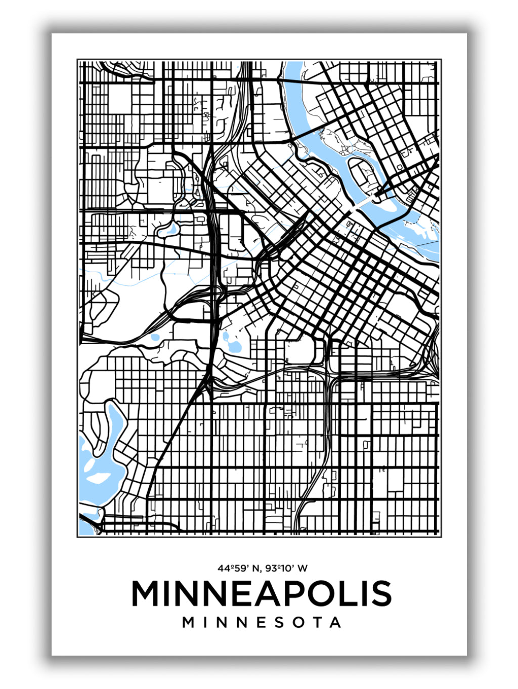 Map of Minneapolis Minnesota