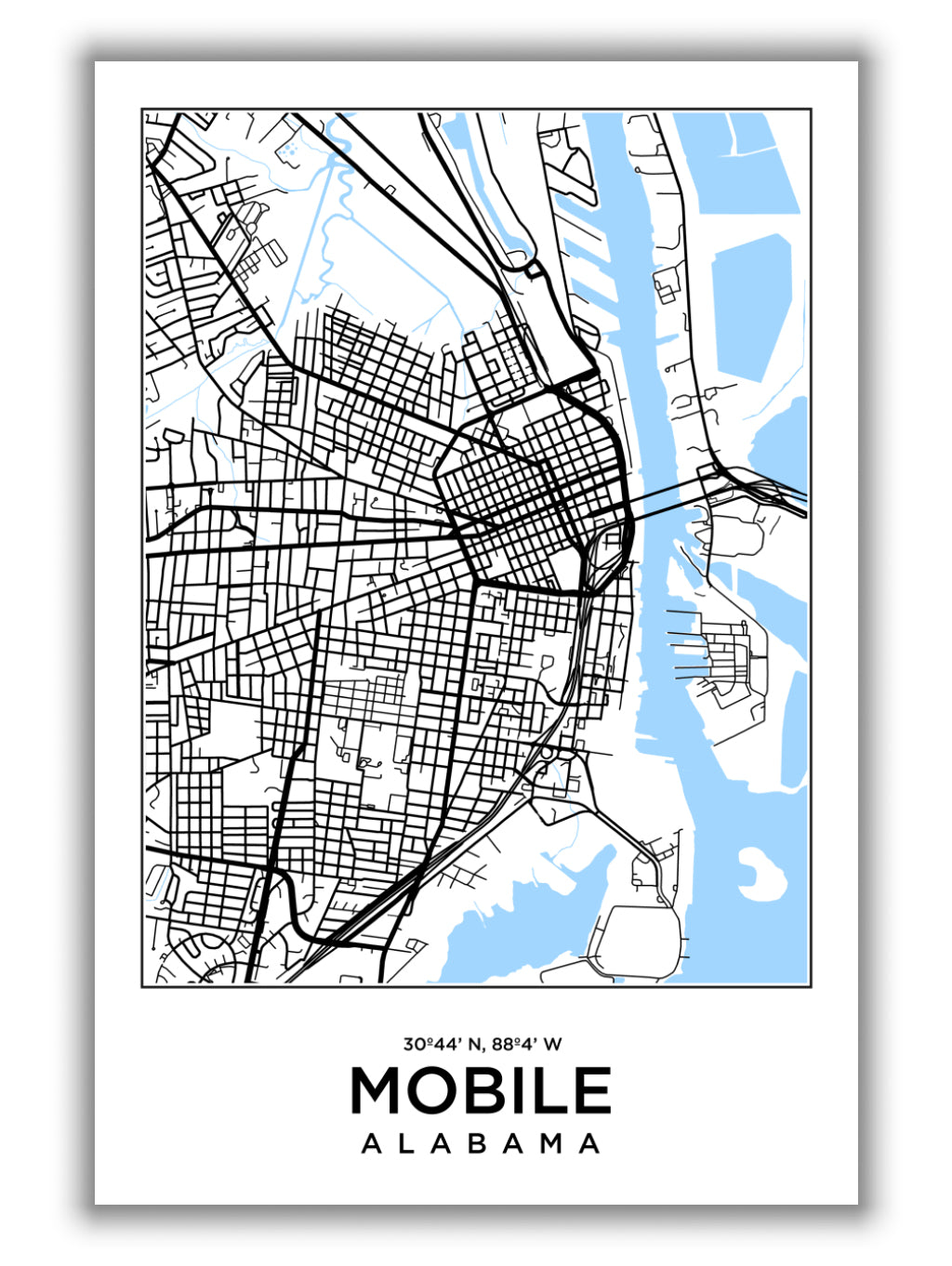 Map of Mobile Alabama