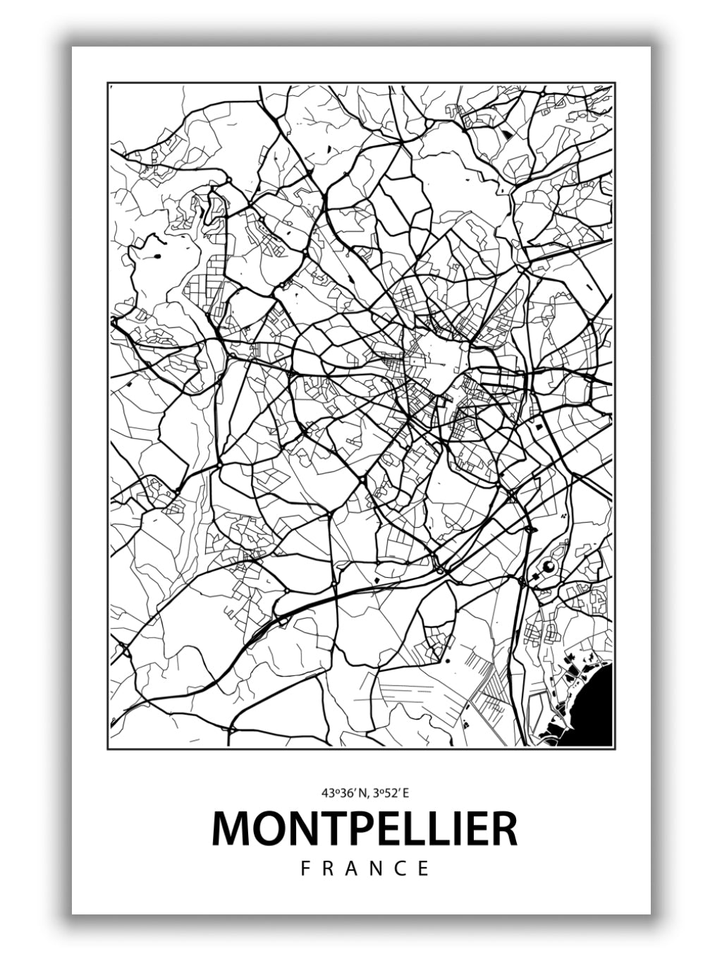 Map of Montpellier