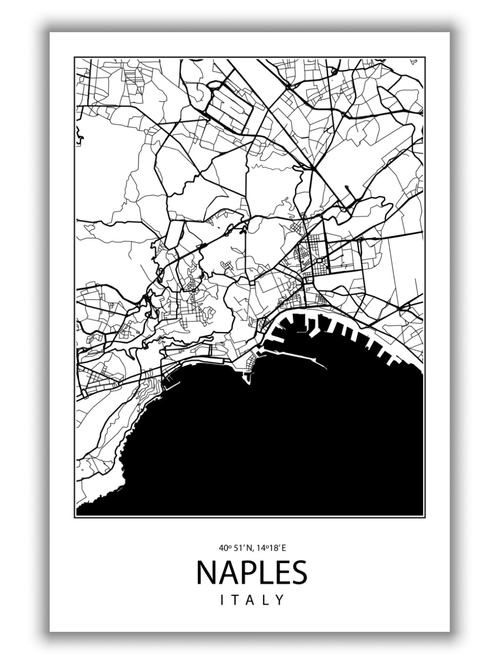 Map of Naples Italy