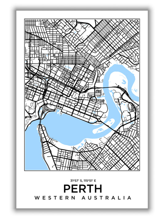 Map of Perth Western Australia