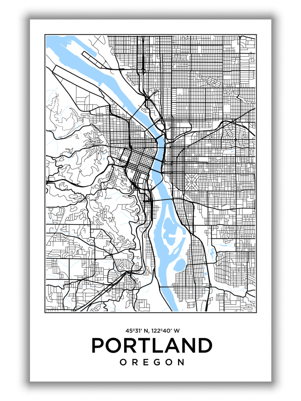 Map of Portland Oregon