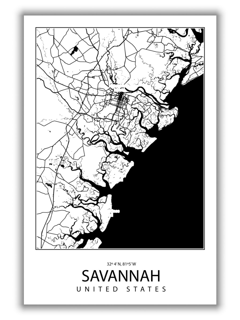 Map of Savannah United States