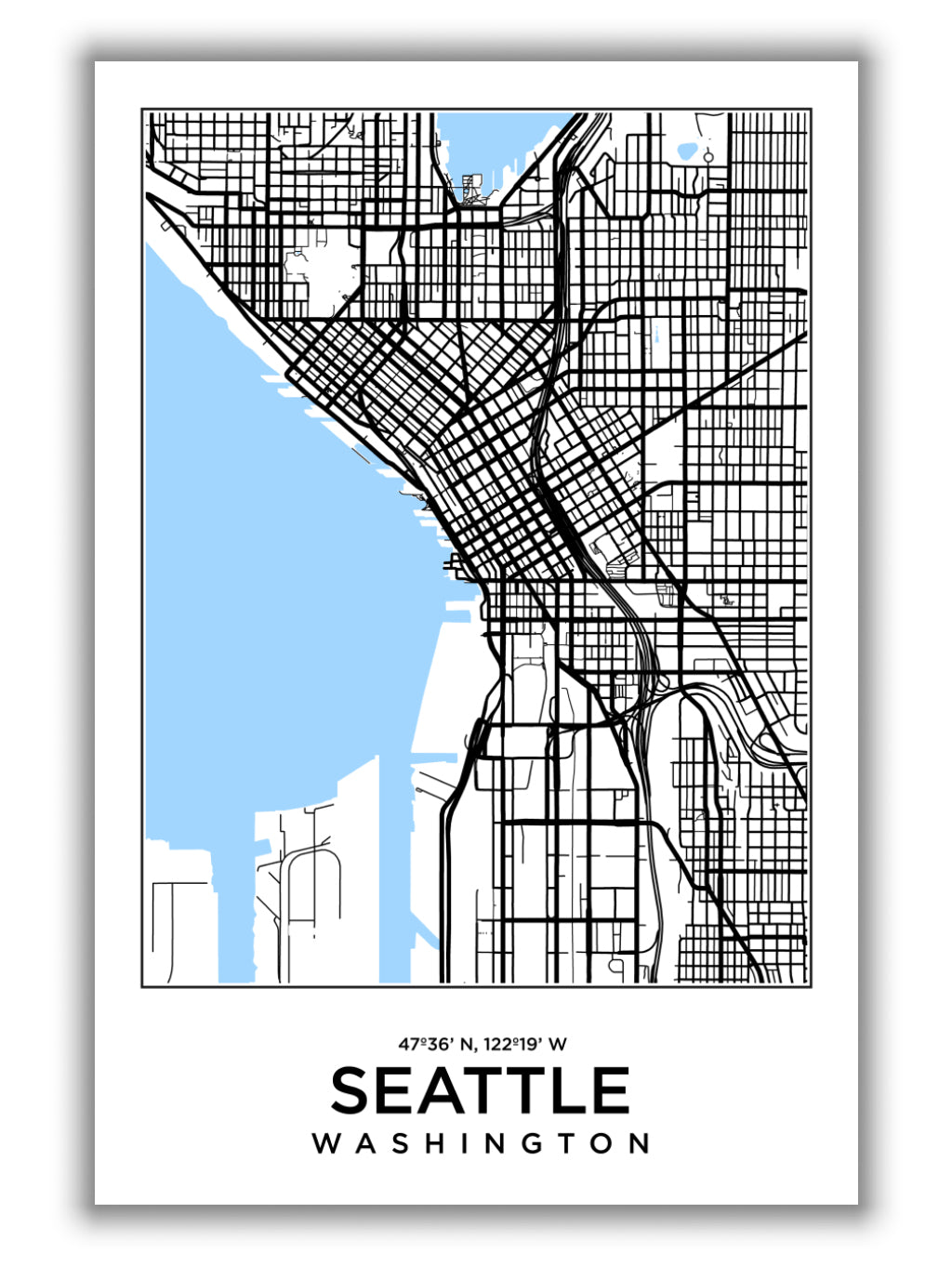 Map of Seattle Washington