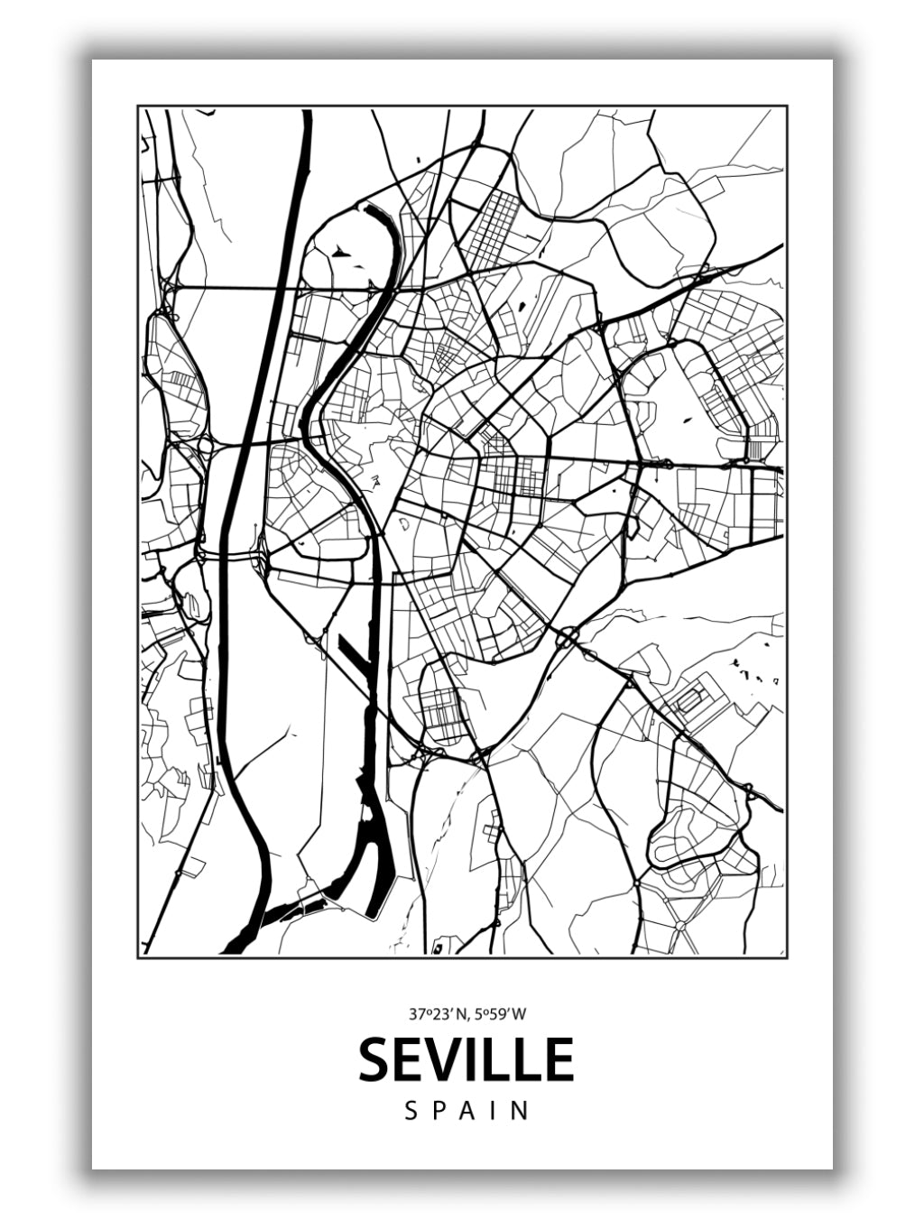 Map of Seville Spain