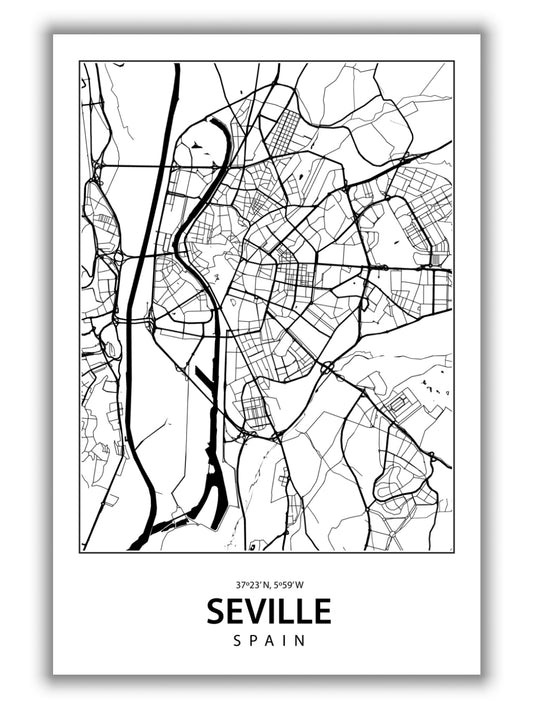 Map of Seville Spain