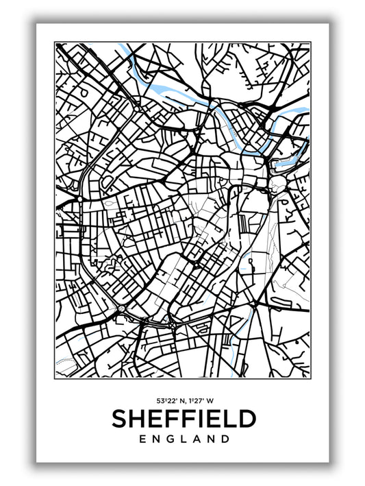 Map of Sheffield England