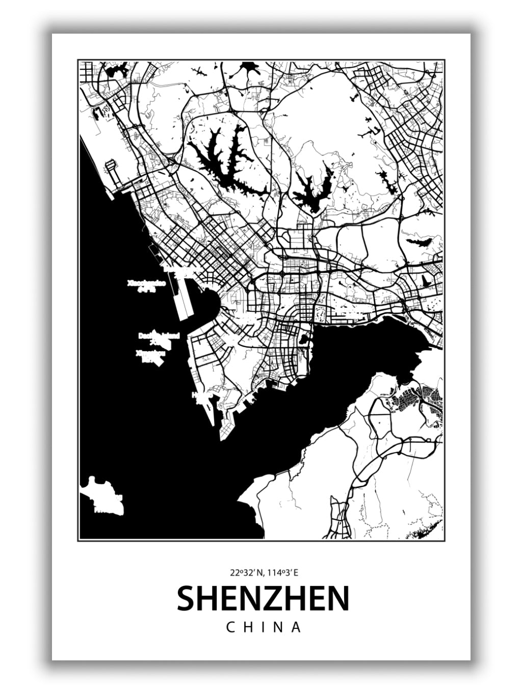 Map of Shenzhen China