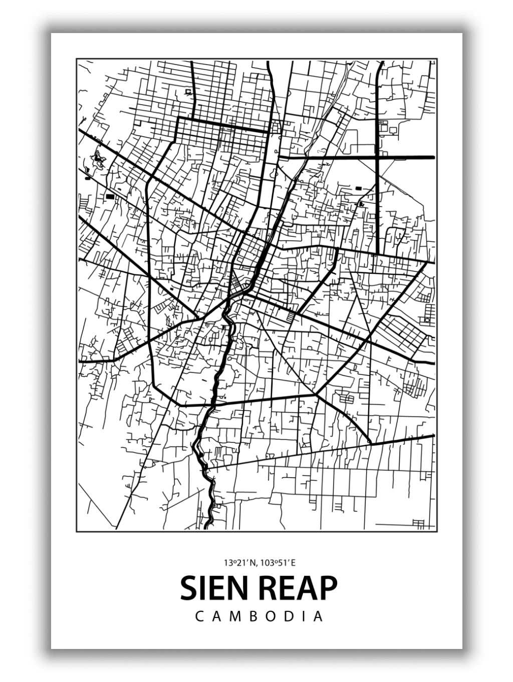 Map of Sien Reap Cambodia