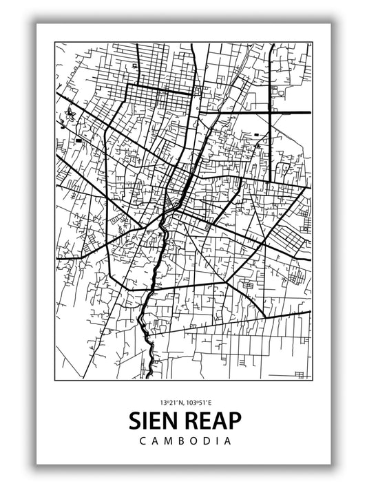 Map of Sien Reap Cambodia