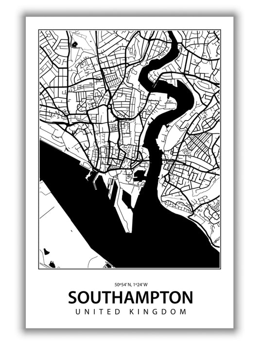 Map of Southampton United Kingdom