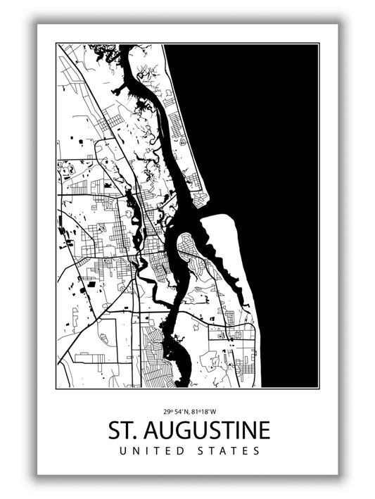 Map of St. Augustine United States