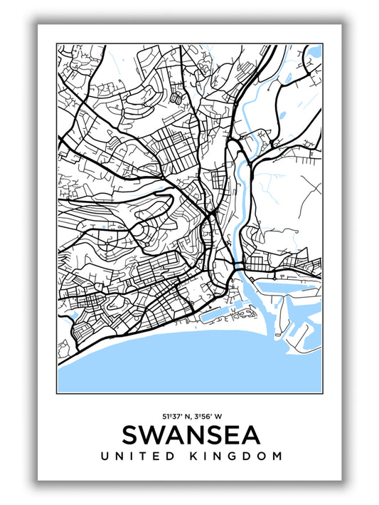 Map of Swansea United Kingdom