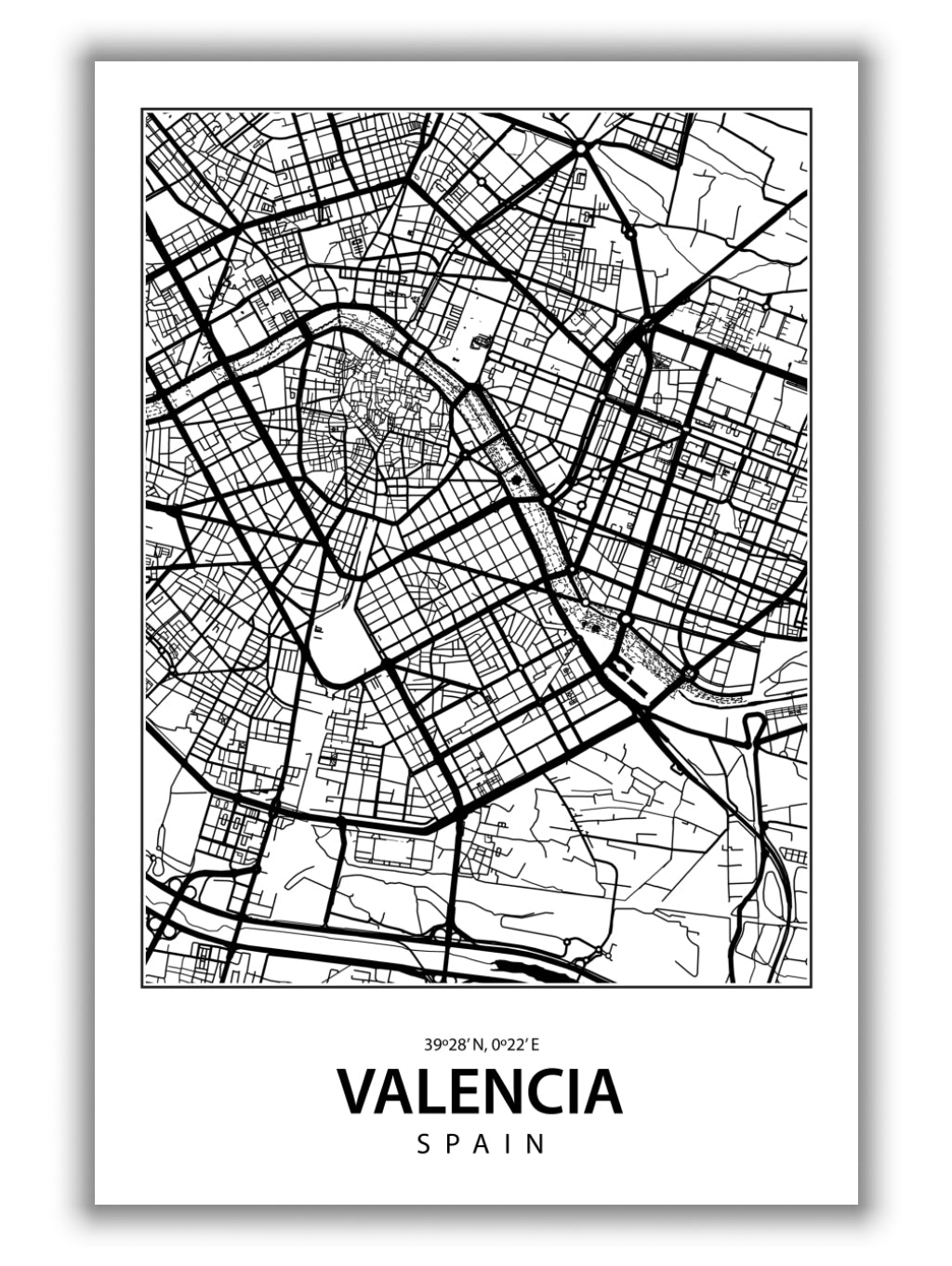 Map of Valencia Spain