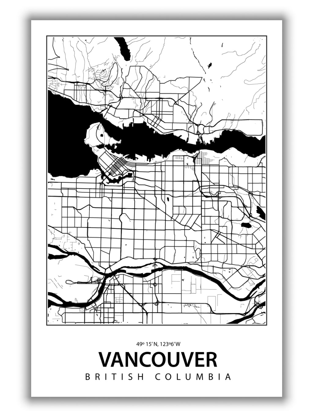 Map of Vancouver Canada