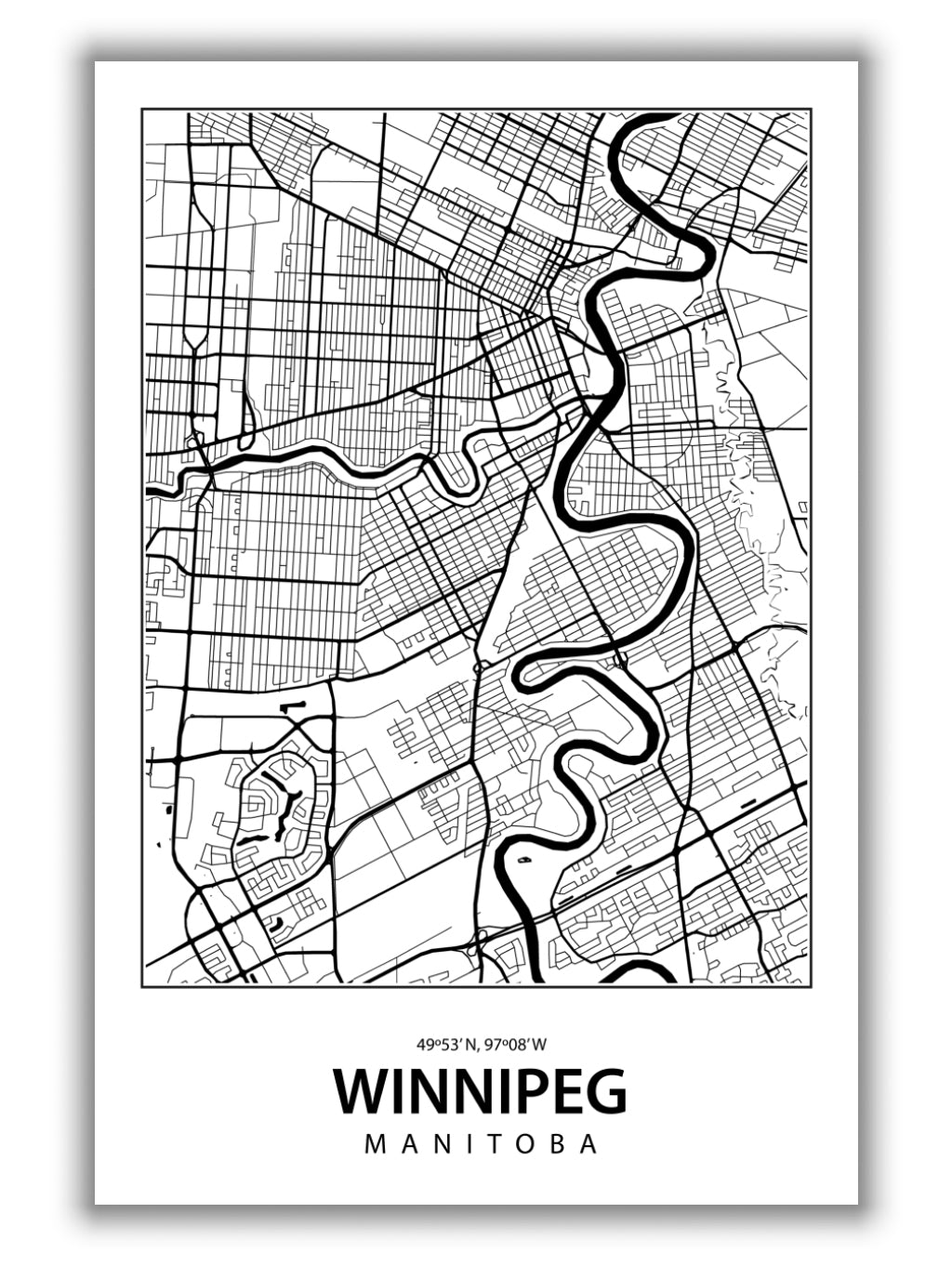 Map of Winnipeg Canada