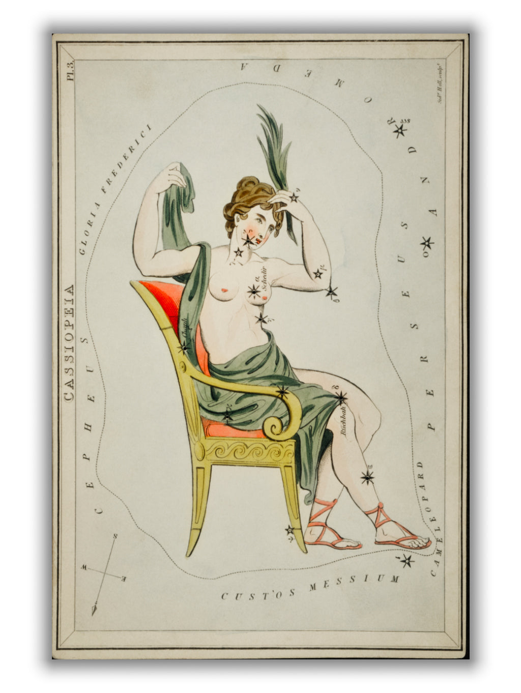 Astronomical chart of the Cassiopeia
