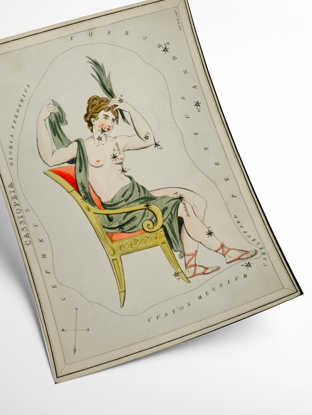 Astronomical chart of the Cassiopeia