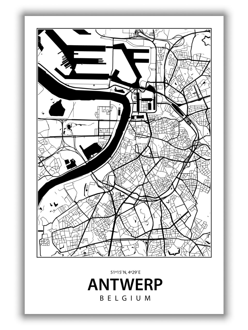 Map of Antwerp Belgium